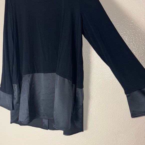 Soft Surroundings Black Tita jersey tunic top long sleeves Woman's size large - Picture 9 of 16